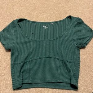 dark teal cropped t shirt